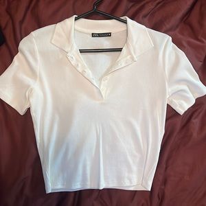 Crop polo top